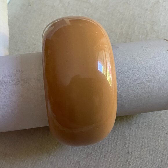 BLOOMINGDALES Brown Camel Faux tortoiseshell Chunky Cuff Bracelet Bangle - Picture 2 of 4